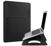 HoYiXi 15.6‘’ Laptop Hülle Kompatibel mit MacBook Pro 16/15.4'' MacBook Pro 15/Mac Air 15 - mit klappbarem Ständer 15 16 Zoll pc case for HP, Dell, Acer, Asus,15 Zoll Laptop Sleeve case, Schwarz