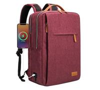 Hp hope Laptop Rucksack Business Rucksack Damen, Rucksäcke Herren 15,6 Zoll Laptop, 22L Handgepäck Reisetasche mit USB-Anschluss, Wasserdicht Backpack Reisen Arbeit Flugzeug,Rot