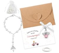 Hpbaggy Schutzengel Auto-Spiegel Anhänger Set, Geschenk für Autofahrer, Elegante Auto Deko mit Rückspiegel Anhänger als Glücksbringer für Neuwagen, zum Geburtstag und zur Autoeinweihung