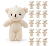 Hperu 15 Stück Mini-Teddybären, 10, 9 cm, kleine Stofftiere, große Menge, Bezaubernder Plüschbären-Schlüsselanhänger für die Dekoration