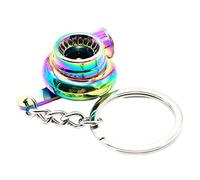 Hperu Coole Keychains Creative Auto Parts Models Spinning Turbo Turboladerschlüsselkettenschlüsselkettenring-Ringbogen