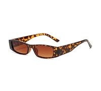 HPIRME 1 STÜCK Kleine Rechteckige Sonnenbrille Unisex Retro Quadratisch Schmaler Rahmen Sonnenbrille Eyewear Shades UV400, A, Heller Leopard, Einheitsgröße