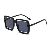 HPIRME Ausgehöhlte, randlose, quadratische Sonnenbrille für Damen und Herren, Vintage-Sonnenbrille, UV400, Schwarz, Einheitsgröße