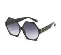HPIRME Big Frame Hexagon Sonnenbrille Damen Rivet Shades Brillen Herren Quadratische Sonnenbrille Sunnies Female UV400,C1,Einheitsgröße