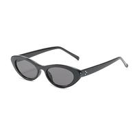 HPIRME Cat Eye Retro-Sonnenbrille Damen Kleine Brille Damen/Herren Oval Rosa Brille Damen, BlackGray1, Einheitsgröße