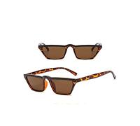 HPIRME Cat Eye Sonnenbrille Damen Vintage schmaler Rahmen rechteckige Sonnenbrillen, C3 Leopard, Einheitsgröße