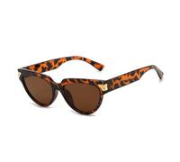 HPIRME Cat-Eye-Sonnenbrille für Damen, Vintage, schwarz, Cateye-Sonnenbrille, weiblich, kleiner Rahmen, transparente Farbe, C2 Leopard, Einheitsgröße