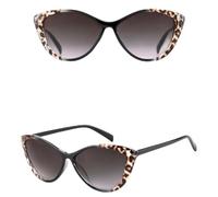 HPIRME Cat-Eye-Sonnenbrille, weiblich, Vintage-Retro, Leopardenrahmen, Sonnenbrille für Damen, C1, schwarzer Leopard, Einheitsgröße