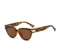 Cateye-Sonnenbrille für Damen, klein, Vintage-Brille, für Herren, Partybrille, weiblich, Retro, LeopardTea, Einheitsgröße