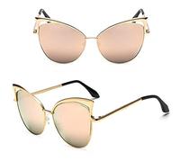HPIRME Damen Cat Eye Sonnenbrille Damen Sonnenbrille Legierungsrahmen UV400 Schutz Retro Cateye Sonnenbrille Mädchen, 4, Einheitsgröße