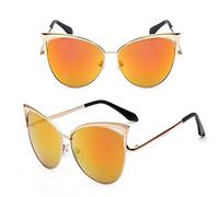 HPIRME Damen Cat Eye Sonnenbrille Damen Sonnenbrille Legierungsrahmen UV400 Schutz Retro Cateye Sonnenbrille Mädchen, 6, Einheitsgröße
