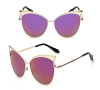 HPIRME Damen Cat Eye Sonnenbrille Damen Sonnenbrille Legierungsrahmen UV400 Schutz Retro Cateye Sonnenbrille Mädchen, 7, Einheitsgröße