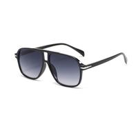 HPIRME Damen Quadratische Sonnenbrille Damen Übergroße Sonnenbrille Herren UV400,C1 Schwarz Grau,Einheitsgröße