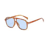 HPIRME Damen Quadratische Sonnenbrille Damen Übergroße Sonnenbrille Mann UV400,C4 Hawksbill Blue,Einheitsgröße