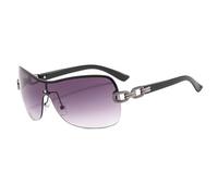 HPIRME Einteilige randlose Sonnenbrille für Damen, Sonnenbrille für Damen, umlaufende Sonnenbrille, Y120, doppelt grau, Einheitsgröße