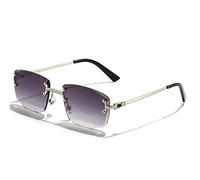 HPIRME Gradient Lens Metall Sonnenbrille Männer Frauen randlose kleine quadratische Sonnenbrille für Männer rahmenlos, 7, Einheitsgröße