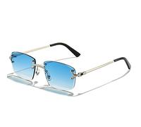 HPIRME Gradient Lens Metall Sonnenbrille Männer Frauen randlose kleine quadratische Sonnenbrille für Männer rahmenlos, 2, Einheitsgröße