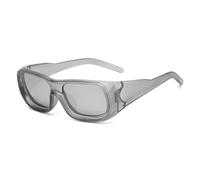 HPIRME Große modische Sonnenbrille im Punk-Stil für Outdoor-Sportarten (SANDGRAU SILBER)