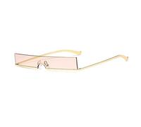HPIRME Halbrahmen Kleine Rechteckige Sonnenbrille Damen One Piece Shades Herren,Godlen Champagne,Einheitsgröße