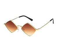HPIRME Kleine Rauten-Sonnenbrille Damen Shades Metallrahmen Ocean Color Mirror Retro Black Retro Alloy Sonnenbrille, 8, Einheitsgröße