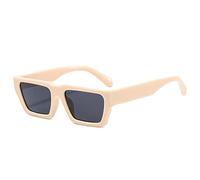 HPIRME Kleine rechteckige Jelly Grey Sonnenbrille Damen Shades UV400 Retro Square Leopard Herren Sonnenbrille,Beigegrau,Einheitsgröße
