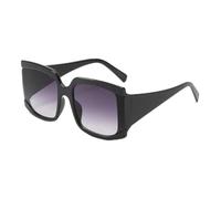 HPIRME Luxuriöse Brille mit großem Rahmen für Damen und Herren, modische Outdoor-Sonnenbrille zum Autofahren, UV-Schutz 400 (Schwarz/Grau)