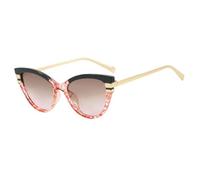 HPIRME Luxuriöse Cat-Eye-Sonnenbrille für Damen mit Farbverlauf, farblich passendes Herrengestell, UV400 (schwarz-rosa)