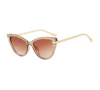 HPIRME Luxuriöse Cat-Eye-Sonnenbrille für Damen mit Farbverlauf, farblich passendes Herrengestell, UV400 (Champagnerbraun)