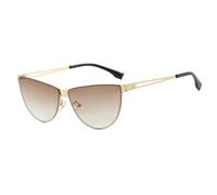 HPIRME Luxuriöse Cat-Eye-Sonnenbrille für Damen, Retro-Punk-Hohlrahmen, Herren-Outdoor-Autofahrer-Sonnenbrille UV400 (braun)