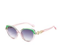 HPIRME Luxuriöse Cat-Eye-Sonnenbrille mit Farbverlauf für Damen und Herren, UV400-Schutz (rosa-grau)