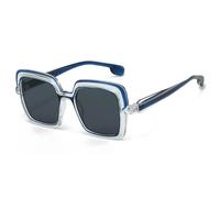 HPIRME Luxuriöse, farblich abgestimmte, farbenfrohe Verlaufsbrille für Damen und Herren im Retro-Stil mit UV-Schutz 400 (blau-schwarz)
