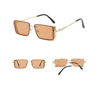 HPIRME Metall-Sonnenbrille im Punk-Stil für Herren, Vintage, kleiner Rahmen, quadratische Brille für Damen, UV400, 3, Einheitsgröße