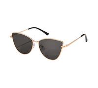HPIRME Metallrahmen Sonnenbrille Damen Cat Eye Kleine Cateye Sonnenbrille Streetwear Shades UV400, Gold Schwarz, Einheitsgröße