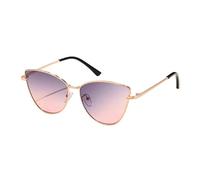 HPIRME Metallrahmen-Sonnenbrille für Damen, Cat-Eye, kleine Cateye-Sonnenbrille, Streetwear, UV400, grau, rosa, Einheitsgröße