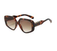 HPIRME Modische Brille, UV400, Retro-Sonnenbrille für Damen und Herren (Leopardenbraun)