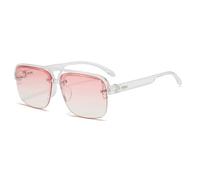 HPIRME Modische Damen-Sonnenbrille, halbrandlos, mit Verlaufsgläsern, für Outdoor-Aktivitäten (Pink)