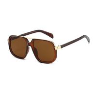 HPIRME Modische Doppelstegbrille für Damen, Retro, Farbverlauf, UV400, für Herren, Outdoor (Brauner Tee)