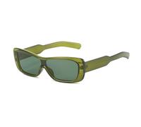 HPIRME Modische kleine rechteckige Brille für Damen und Herren, Retro-Hip-Hop-Outdoor-Sonnenbrille, UV400 (Grün)