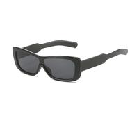 HPIRME Modische kleine rechteckige Brille für Damen und Herren, Retro-Hip-Hop-Outdoor-Sonnenbrille, UV400 (Schwarz/Grau)