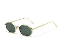 HPIRME Modische kleine Retro-Sonnenbrille für Damen, Punk und Herren, Outdoor-Sonnenbrille (Goldgrün)