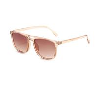 HPIRME Modische ovale Sonnenbrille für Damen, Doppelsteg, übergroß, Bonbonfarbe, weiblich, UV400 (Champagner)