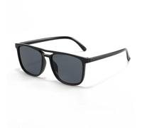 HPIRME Modische ovale Sonnenbrille für Damen, Doppelsteg, übergroß, Bonbonfarbe, weiblich, UV400 (schwarz/grau)