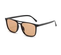 HPIRME Modische ovale Sonnenbrille für Damen, Doppelsteg, übergroß, Bonbonfarbe, weiblich, UV400 (schwarzbraun)
