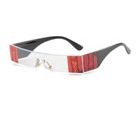 HPIRME Modische randlose Damen-Vintage-Brille, kleine Brille, flache Oberseite, rechteckig (C6, transparent)