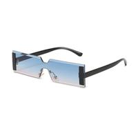 HPIRME Modische rechteckige Metallbrille für Damen und Herren, Vintage-Einteiler, Damenbrille UV400 (Schwarz, Dunkelblau)