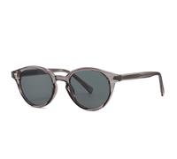 HPIRME Modische runde Punk-Sonnenbrille für Damen und Herren mit Retro-Nieten, UV-Schutz 400 (Grau)