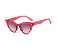 HPIRME Modische Sonnenbrille für Damen, UV-Schutz, Katzenaugen-Design, Reis-Nagel-Design, Zier-Retro (Rot)