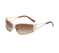 HPIRME Modische Sonnenbrille im Retro-Stil für Damen, Punk, Sonnenschutz, UV400, für Herren und Damen (Farbverlauf braun)