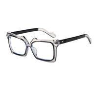 HPIRME Modische übergroße Sonnenbrille mit Nieten, UV400, Farbverlauf, für Herren und Damen, Vintage, leicht (C10 Grau Klar)