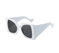 HPIRME Modische, übergroße, zweifarbige Damen-Sonnenbrille im Retro-Stil mit Farbverlauf, UV400-Schutz (Weiß/Grau)
